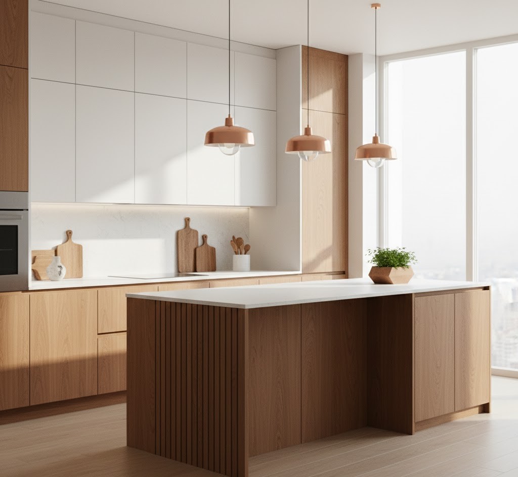Kitchen with wooden elements